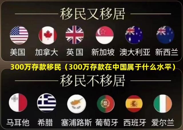 300万存款移民（300万存款在中国属于什么水平）